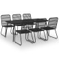 vidaXL 7-tlg. Garten-Essgruppe Poly Rattan und Glas vidaXL 7-tlg. Garten-Essgruppe Poly Rattan und Glas