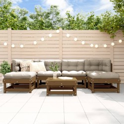 vidaXL 7-tlg. Garten-Lounge-Set Honigbraun Massivholz Kiefer