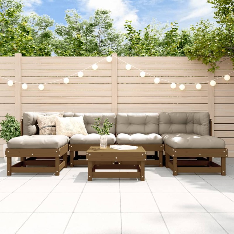 vidaXL 7-tlg. Garten-Lounge-Set Honigbraun Massivholz Kiefer vidaXL 7-tlg. Garten-Lounge-Set Honigbraun Massivholz Kiefer