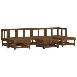 vidaXL 7-tlg. Garten-Lounge-Set Honigbraun Massivholz Kiefer