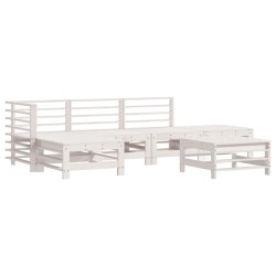 vidaXL 6-tlg. Garten-Lounge-Set Weiß Massivholz Kiefer