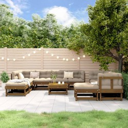 vidaXL 11-tlg. Garten-Lounge-Set Honigbraun Massivholz Kiefer