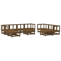 vidaXL 11-tlg. Garten-Lounge-Set Honigbraun Massivholz Kiefer