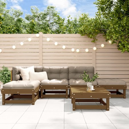 vidaXL 6-tlg. Garten-Lounge-Set Honigbraun Massivholz Kiefer