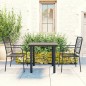 vidaXL 3-tlg. Garten-Essgruppe Schwarz Glas und Stahl vidaXL 3-tlg. Garten-Essgruppe Schwarz Glas und Stahl