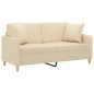vidaXL 2-Sitzer-Sofa mit Zierkissen Creme 140 cm Stoff vidaXL 2-Sitzer-Sofa mit Zierkissen Creme 140 cm Stoff