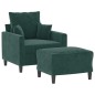 vidaXL Sessel mit Hocker Dunkelgrün 60 cm Samt vidaXL Sessel mit Hocker Dunkelgrün 60 cm Samt