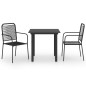 vidaXL 3-tlg. Garten-Essgruppe Schwarz Glas und Stahl vidaXL 3-tlg. Garten-Essgruppe Schwarz Glas und Stahl