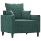 vidaXL Sessel mit Hocker Dunkelgrün 60 cm Samt vidaXL Sessel mit Hocker Dunkelgrün 60 cm Samt