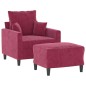vidaXL Sessel mit Hocker Weinrot 60 cm Samt vidaXL Sessel mit Hocker Weinrot 60 cm Samt