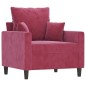 vidaXL Sessel mit Hocker Weinrot 60 cm Samt vidaXL Sessel mit Hocker Weinrot 60 cm Samt