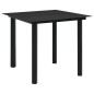 vidaXL 3-tlg. Garten-Essgruppe Schwarz Glas und Stahl vidaXL 3-tlg. Garten-Essgruppe Schwarz Glas und Stahl