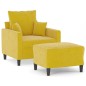vidaXL Sessel mit Hocker Gelb 60 cm Samt vidaXL Sessel mit Hocker Gelb 60 cm Samt