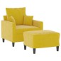 vidaXL Sessel mit Hocker Gelb 60 cm Samt vidaXL Sessel mit Hocker Gelb 60 cm Samt