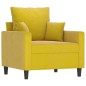 vidaXL Sessel mit Hocker Gelb 60 cm Samt vidaXL Sessel mit Hocker Gelb 60 cm Samt
