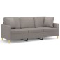vidaXL 3-Sitzer-Sofa mit Zierkissen Taupe 180 cm Stoff vidaXL 3-Sitzer-Sofa mit Zierkissen Taupe 180 cm Stoff