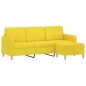 vidaXL 3-Sitzer-Sofa mit Hocker Hellgelb 180 cm Stoff vidaXL 3-Sitzer-Sofa mit Hocker Hellgelb 180 cm Stoff
