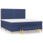 vidaXL Boxspringbett mit Matratze Blau 160x200 cm Stoff vidaXL Boxspringbett mit Matratze Blau 160x200 cm Stoff