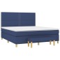 vidaXL Boxspringbett mit Matratze Blau 160x200 cm Stoff vidaXL Boxspringbett mit Matratze Blau 160x200 cm Stoff