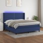 vidaXL Boxspringbett mit Matratze & LED Blau 160x200 cm Stoff vidaXL Boxspringbett mit Matratze & LED Blau 160x200 cm Stoff