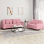 vidaXL 2-tlg. Sofagarnitur mit Kissen Rosa Samt vidaXL 2-tlg. Sofagarnitur mit Kissen Rosa Samt