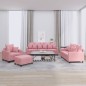 vidaXL 4-tlg. Sofagarnitur mit Kissen Rosa Samt vidaXL 4-tlg. Sofagarnitur mit Kissen Rosa Samt