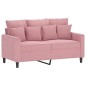 vidaXL 4-tlg. Sofagarnitur mit Kissen Rosa Samt vidaXL 4-tlg. Sofagarnitur mit Kissen Rosa Samt