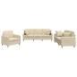 vidaXL 3-tlg. Sofagarnitur mit Kissen Creme Stoff vidaXL 3-tlg. Sofagarnitur mit Kissen Creme Stoff