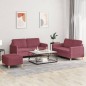 vidaXL 3-tlg. Sofagarnitur mit Kissen Weinrot Stoff vidaXL 3-tlg. Sofagarnitur mit Kissen Weinrot Stoff