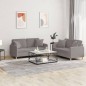 vidaXL 2-tlg. Sofagarnitur mit Kissen Taupe Stoff vidaXL 2-tlg. Sofagarnitur mit Kissen Taupe Stoff