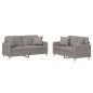 vidaXL 2-tlg. Sofagarnitur mit Kissen Taupe Stoff vidaXL 2-tlg. Sofagarnitur mit Kissen Taupe Stoff