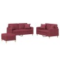 vidaXL 3-tlg. Sofagarnitur mit Kissen Weinrot Stoff vidaXL 3-tlg. Sofagarnitur mit Kissen Weinrot Stoff