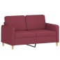 vidaXL 3-tlg. Sofagarnitur mit Kissen Weinrot Stoff vidaXL 3-tlg. Sofagarnitur mit Kissen Weinrot Stoff