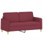 vidaXL 3-tlg. Sofagarnitur mit Kissen Weinrot Stoff vidaXL 3-tlg. Sofagarnitur mit Kissen Weinrot Stoff
