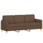 vidaXL 2-tlg. Sofagarnitur mit Kissen Braun Stoff vidaXL 2-tlg. Sofagarnitur mit Kissen Braun Stoff