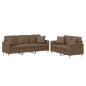 vidaXL 2-tlg. Sofagarnitur mit Kissen Braun Stoff vidaXL 2-tlg. Sofagarnitur mit Kissen Braun Stoff