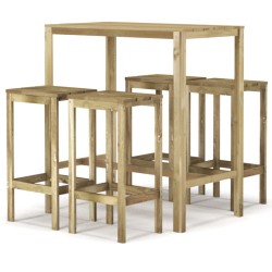 vidaXL 5-tlg. Gartenbar-Set Kiefernholz Imprägniert