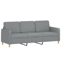 vidaXL 3-Sitzer-Sofa Hellgrau 180 cm Stoff