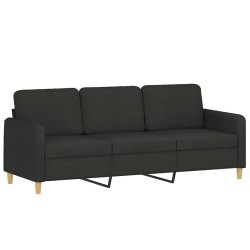 vidaXL 3-Sitzer-Sofa Schwarz 180 cm Stoff
