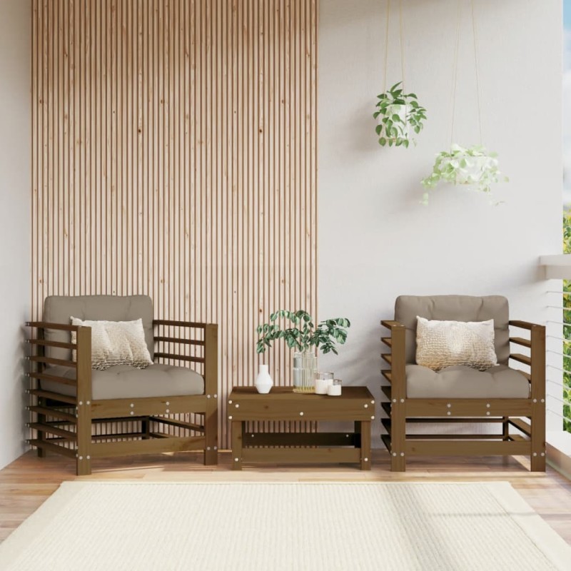 vidaXL Gartenstühle 2 Stk. Honigbraun Massivholz Kiefer vidaXL Gartenstühle 2 Stk. Honigbraun Massivholz Kiefer