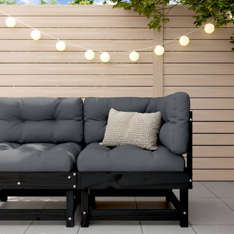 vidaXL Garten-Ecksofa Schwarz Massivholz Kiefer vidaXL Garten-Ecksofa Schwarz Massivholz Kiefer