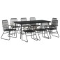 9-tlg. Garten-Essgruppe Schwarz PVC Rattan 9-tlg. Garten-Essgruppe Schwarz PVC Rattan
