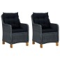 3-tlg. Garten-Lounge-Set mit Auflagen Poly Rattan Dunkelgrau 3-tlg. Garten-Lounge-Set mit Auflagen Poly Rattan Dunkelgrau