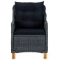 3-tlg. Garten-Lounge-Set mit Auflagen Poly Rattan Dunkelgrau 3-tlg. Garten-Lounge-Set mit Auflagen Poly Rattan Dunkelgrau