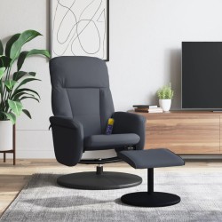 vidaXL Massagesessel mit Fußhocker Dunkelgrau Samt 