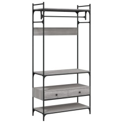 vidaXL Kleiderständer mit Schubladen Grau Sonoma 89x39x184,5 cm