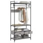 vidaXL Kleiderständer mit Schubladen Grau Sonoma 89x39x184,5 cm vidaXL Kleiderständer mit Schubladen Grau Sonoma 89x39x184,5 cm