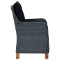 3-tlg. Garten-Lounge-Set mit Auflagen Poly Rattan Dunkelgrau 3-tlg. Garten-Lounge-Set mit Auflagen Poly Rattan Dunkelgrau