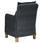 3-tlg. Garten-Lounge-Set mit Auflagen Poly Rattan Dunkelgrau 3-tlg. Garten-Lounge-Set mit Auflagen Poly Rattan Dunkelgrau