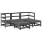 vidaXL 5-tlg. Garten-Lounge-Set Grau Massivholz Kiefer vidaXL 5-tlg. Garten-Lounge-Set Grau Massivholz Kiefer